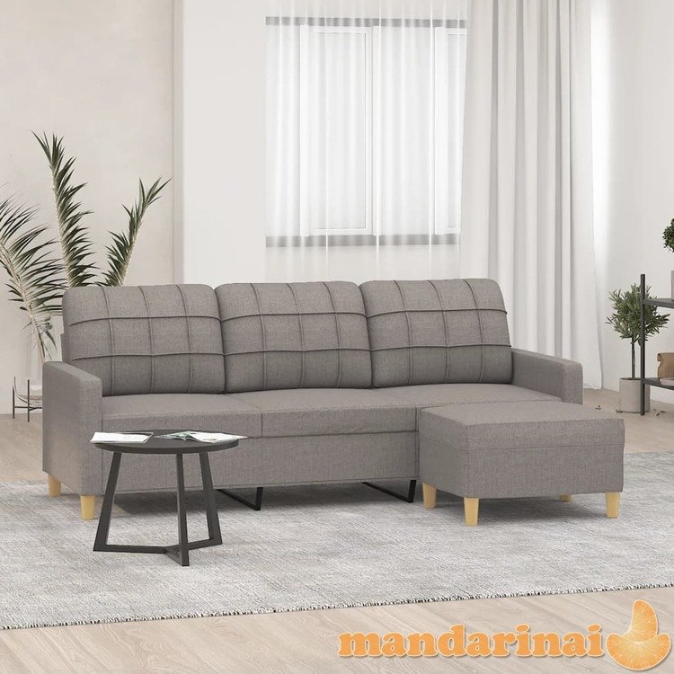 Trivietė sofa su pakoja, taupe spalvos, 180cm, audinys