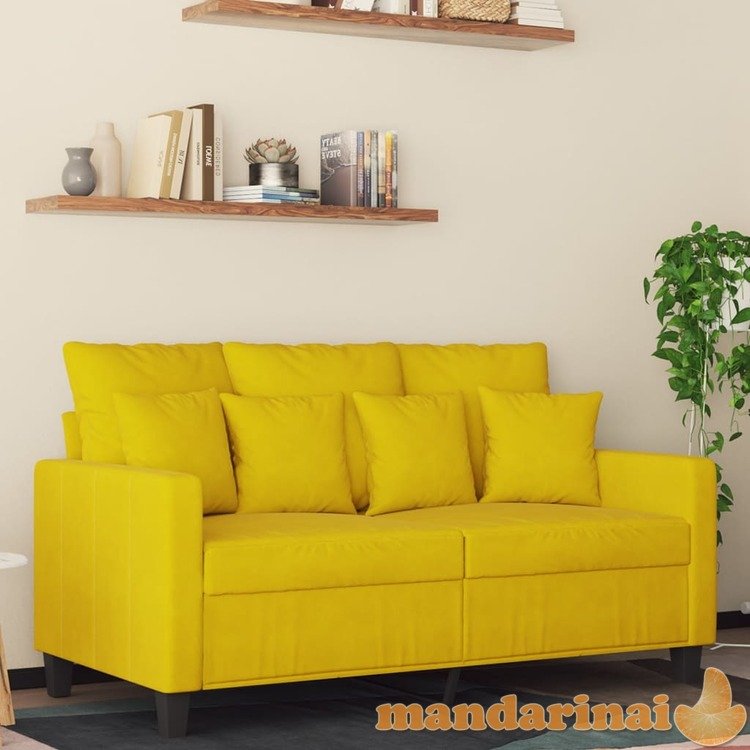 Dvivietė sofa, geltonos spalvos, 120cm, aksomas