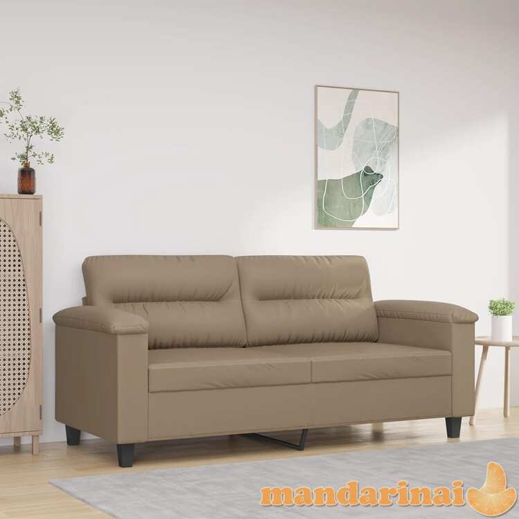 Dvivietė sofa, kapučino spalvos, 140cm, dirbtinė oda