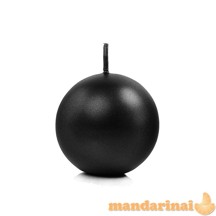 Candle Sphere, metallic, black, 6cm (1 pkt / 10 pc.)