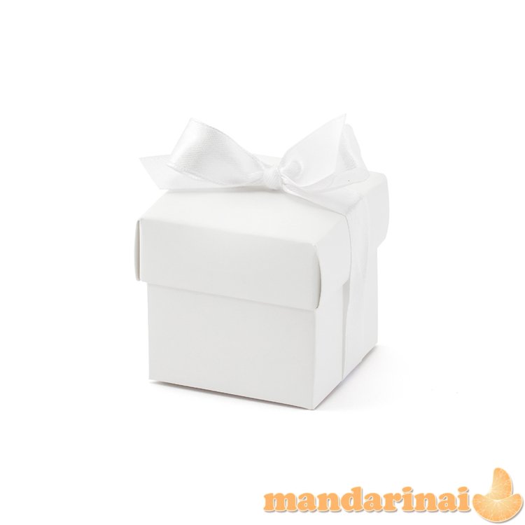 Boxes with a ribbon, white (1 pkt / 10 pc.)