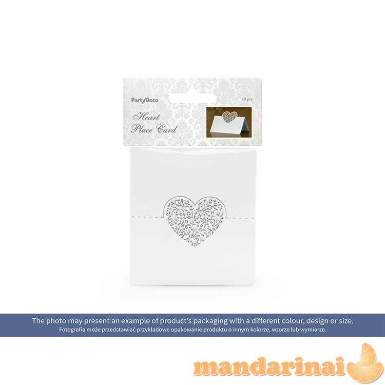 Place Cards Heart, 9 x 6.5cm (1 pkt / 10 pc.)