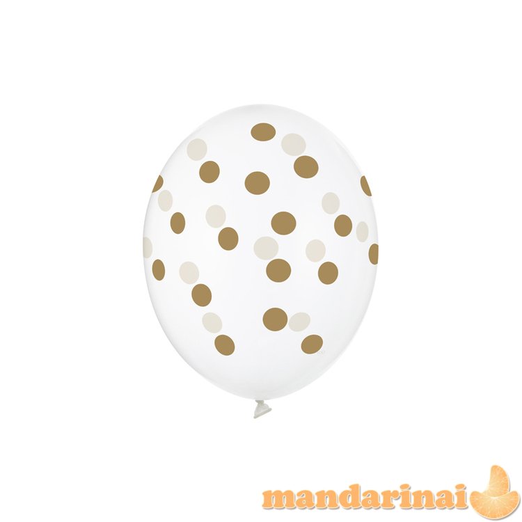 Balloons 30cm, Dots, Crystal Clear (1 pkt / 50 pc.)