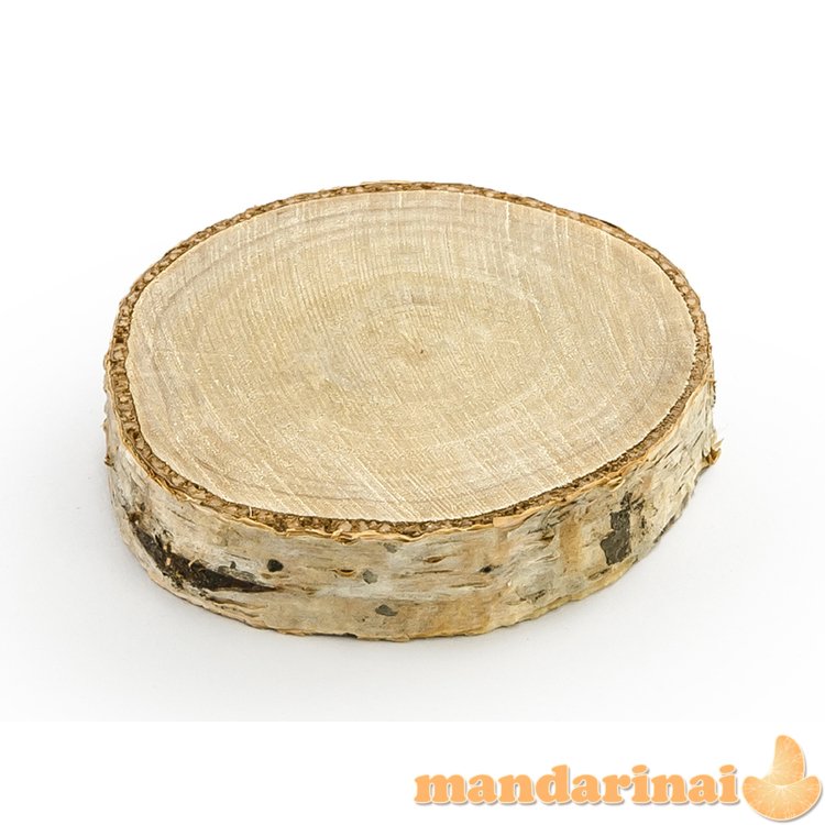 Wooden place cards, diameter 4.5-6.5cm (1 pkt / 6 pc.)