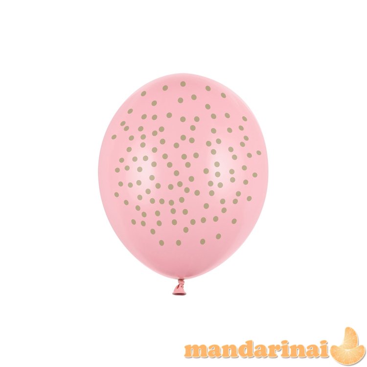 Balloons 30cm, Dots, Pastel Baby Pink (1 pkt / 6 pc.)