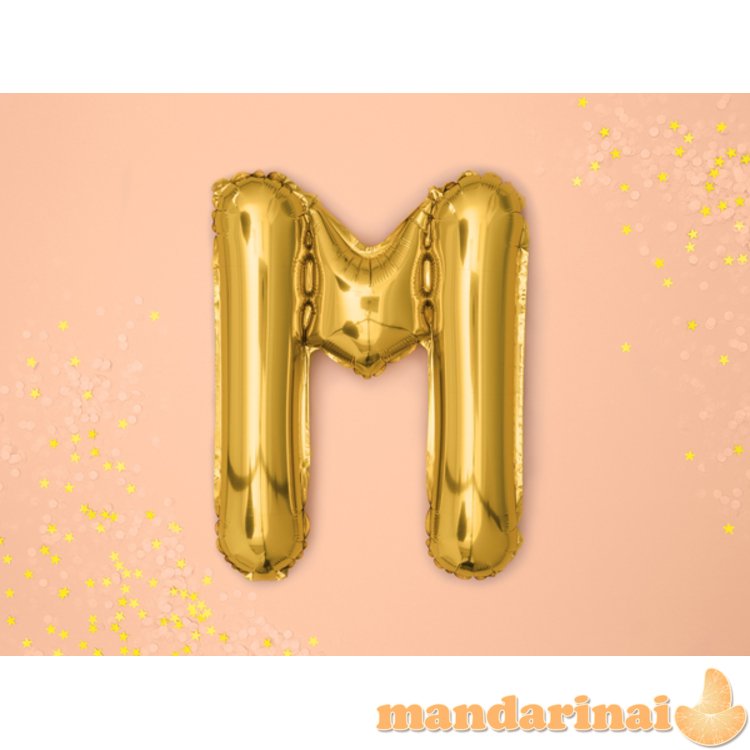 Foil Balloon Letter M , 35cm, gold