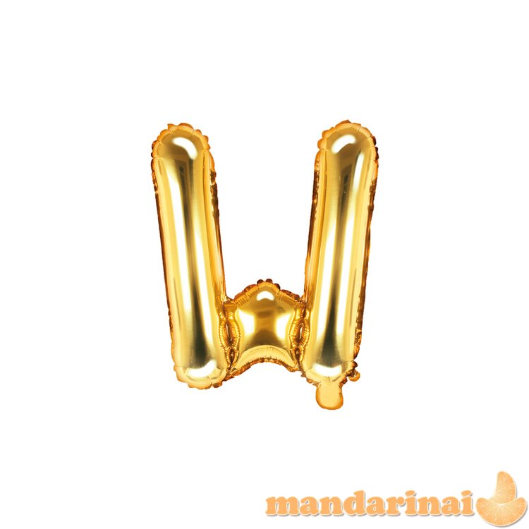 Foil Balloon Letter W , 35cm, gold