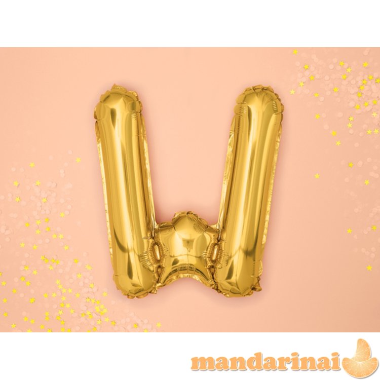 Foil Balloon Letter W , 35cm, gold