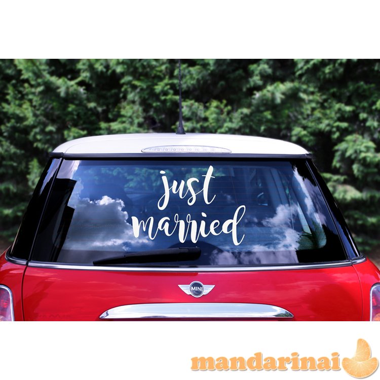 Wedding day car sticker - Just married, 33x45cm