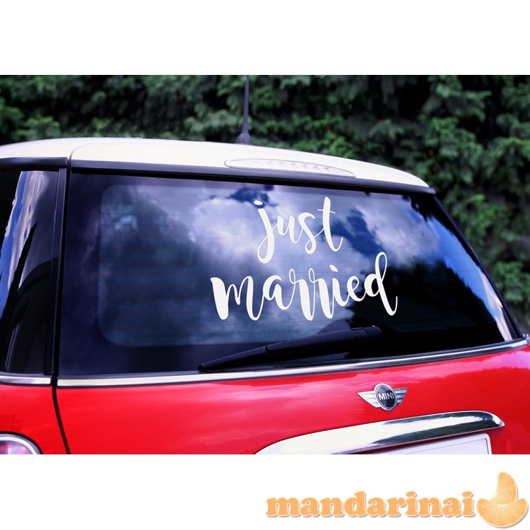 Wedding day car sticker - Just married, 33x45cm