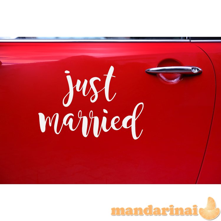 Wedding day car sticker - Just married, 33x45cm