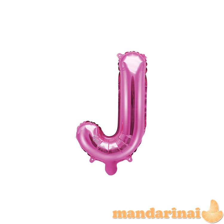 Foil Balloon Letter J , 35cm, dark pink