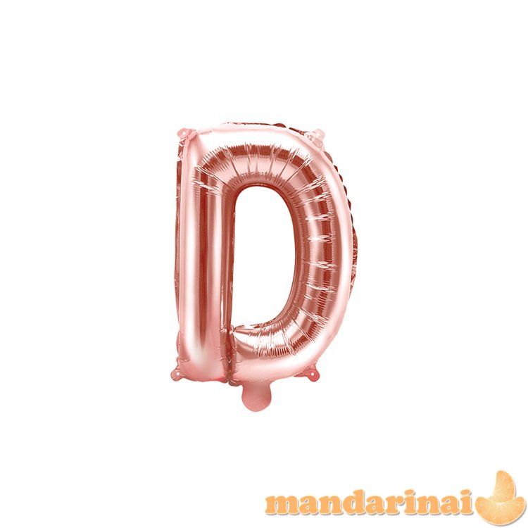 Foil Balloon Letter D , 35cm, rose gold