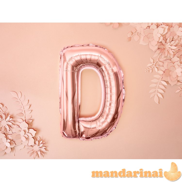 Foil Balloon Letter D , 35cm, rose gold