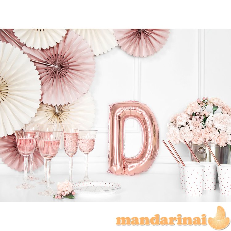 Foil Balloon Letter D , 35cm, rose gold