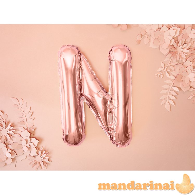 Foil Balloon Letter N , 35cm, rose gold