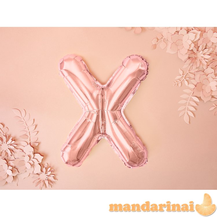 Foil Balloon Letter X , 35cm, rose gold