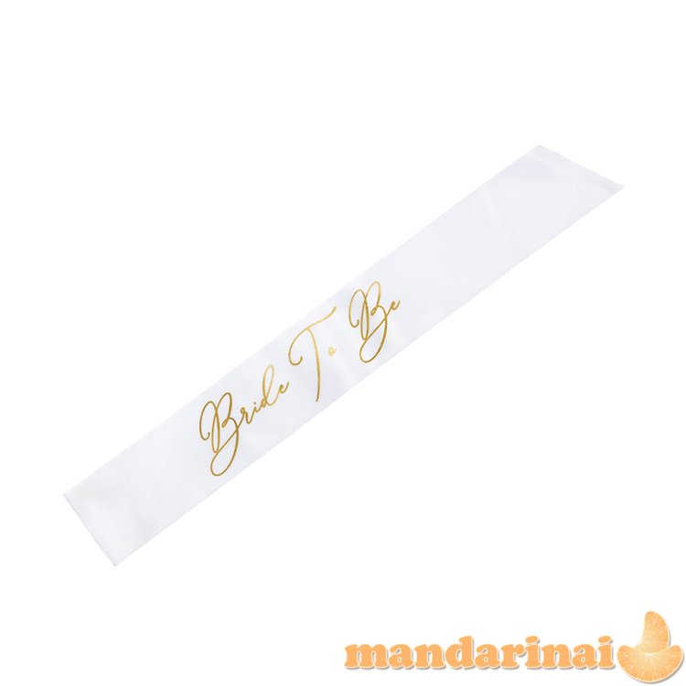 Sash Bride to be, white, 75cm