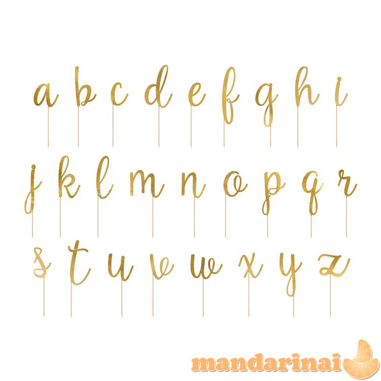 Toppers Alphabet, gold, 9.5-12cm (1 pkt / 53 pc.)