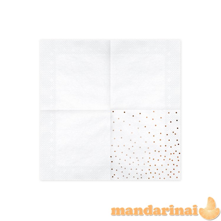 Napkins Dots, white, 33x33cm (1 pkt / 20 pc.)