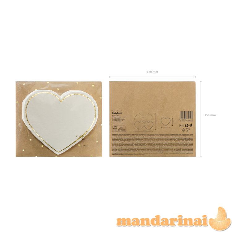 Napkins Heart, 14.5x12.5cm (1 pkt / 20 pc.)