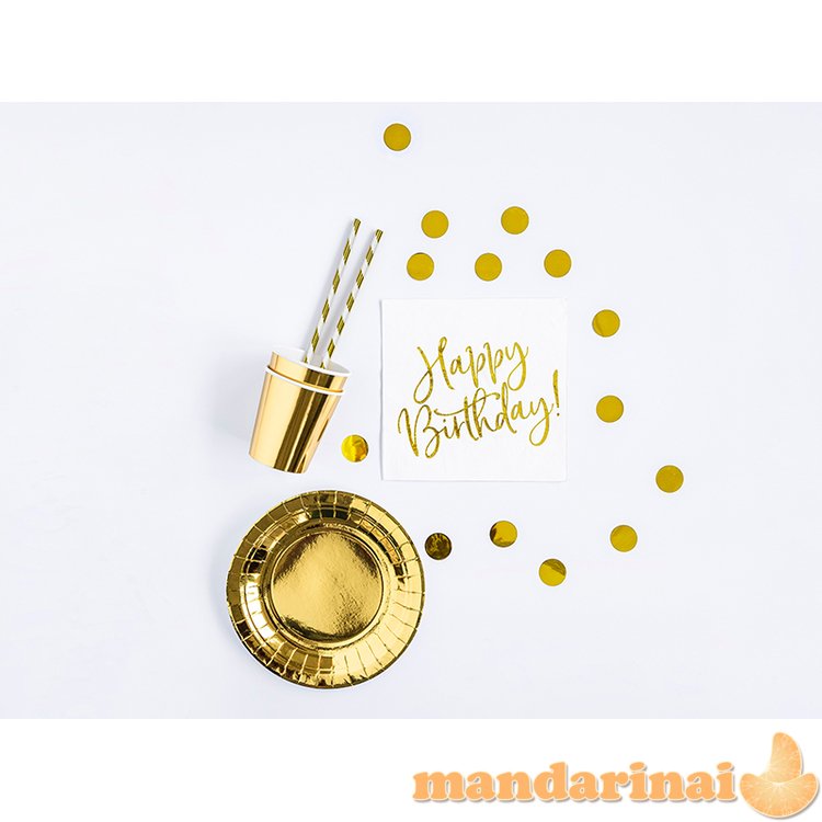 Party decorations set - Birthday, gold (1 pkt / 60 pc.)