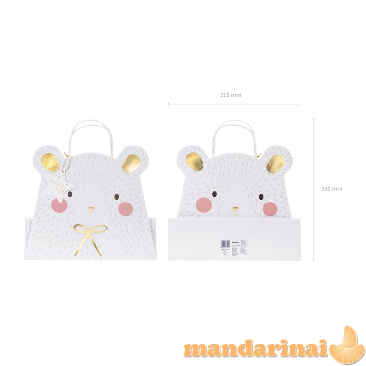 Gift bag Polar bear, mix, 31.5x27x10cm