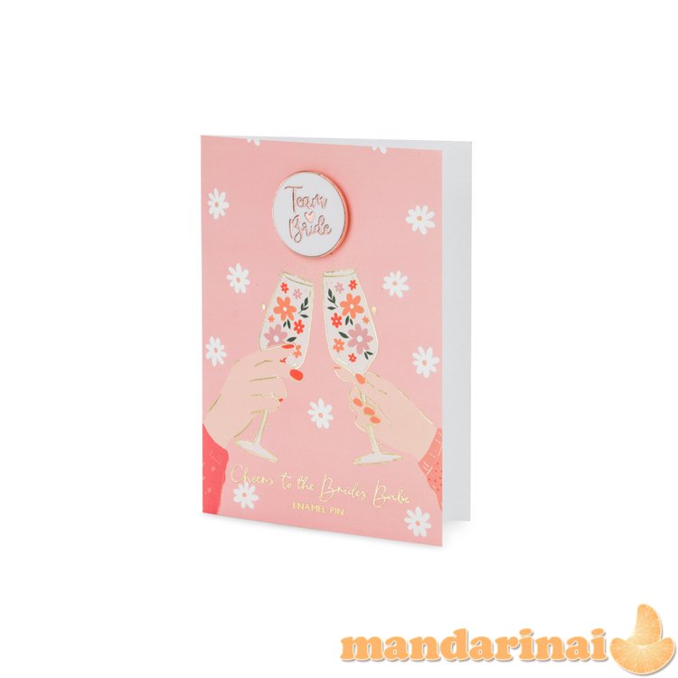 Card with enamel pin Bride Team, 10.5x15 cm