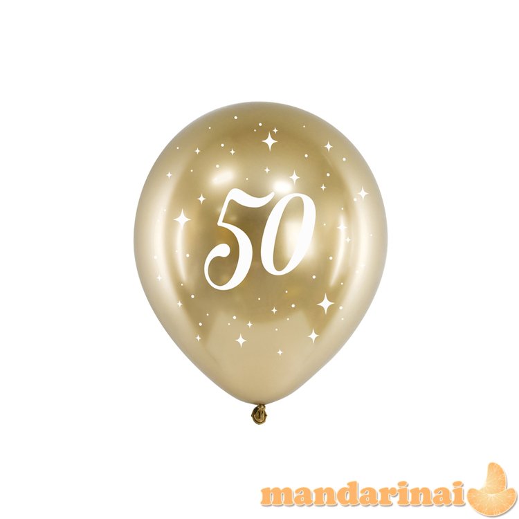 Glossy Balloons 30cm, 50, gold (1 pkt / 6 pc.)