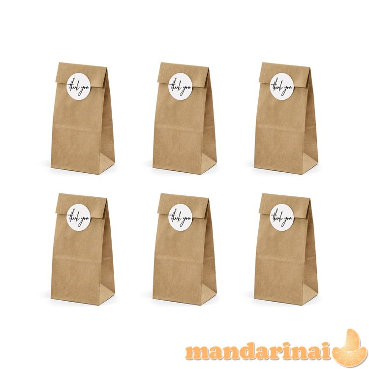 Treat bags, kraft (1 pkt / 6 pc.)