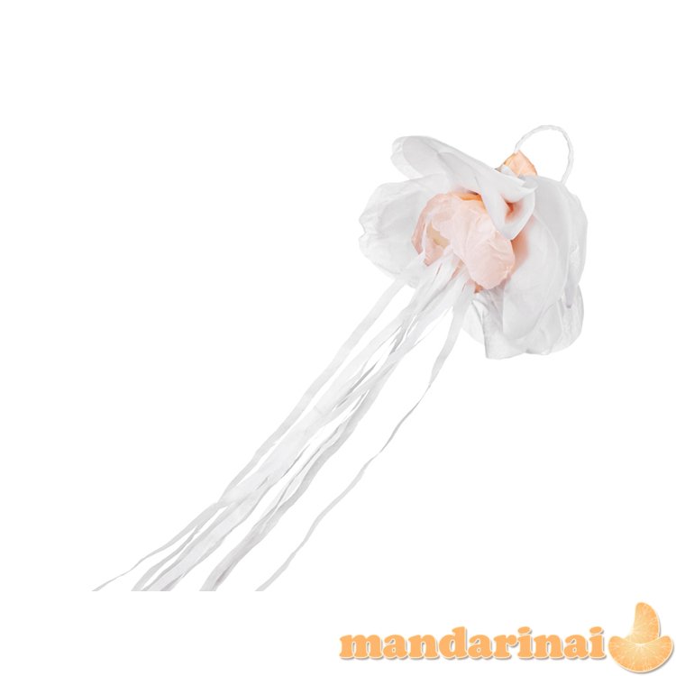 Hand Streamer Flower Set, 7,5cm Diameter, white (1 pkt / 10 pc.)