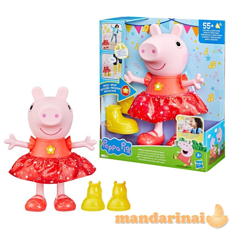 PEPPA PIG Per balas šokinėjanti Kiaulytė Pepa, 30 cm