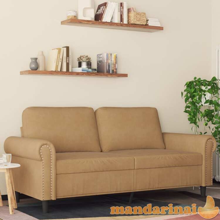 Dvivietė sofa, rudos spalvos, 140cm, aksomas