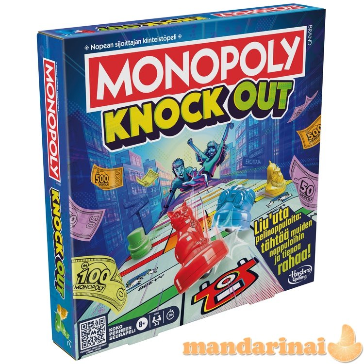 MONOPOLY Stalo žaidimas „Knockout“ (suomių kalba)