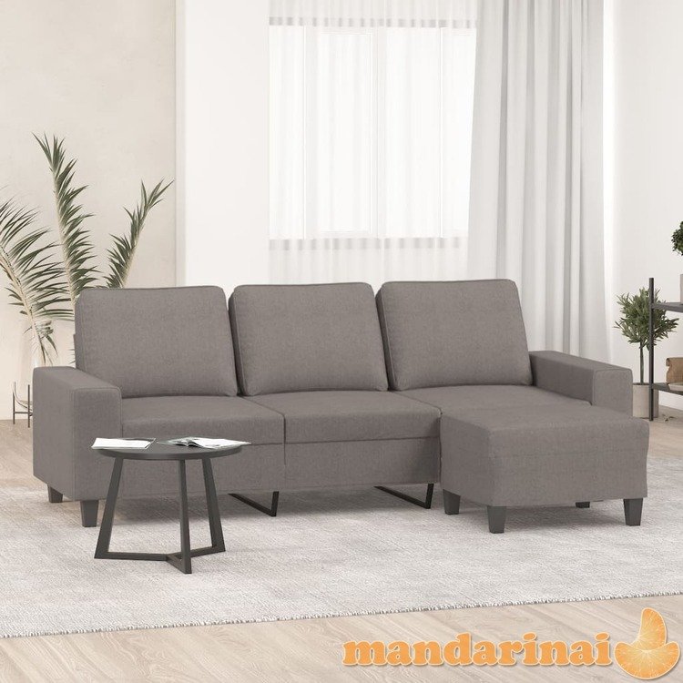 Trivietė sofa su pakoja, taupe spalvos, 180cm, audinys