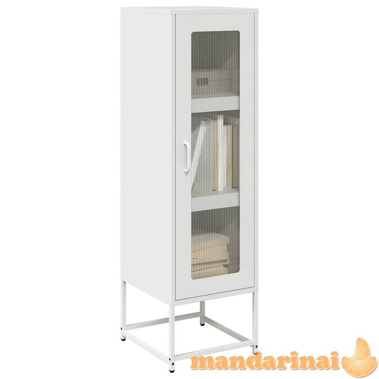 Highboard white 36x39x123 cm Šaltai valcuotas plienas