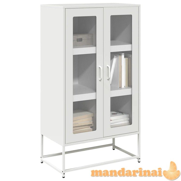 Highboard white 68x39x123 cm plienas