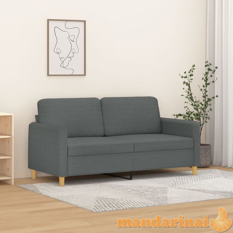 Dvivietė sofa, tamsiai pilkos spalvos, 140cm, audinys