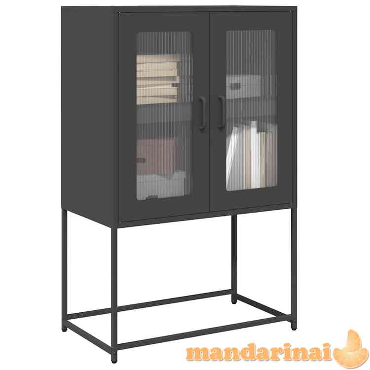 Highboard black 68x39x107 cm plienas