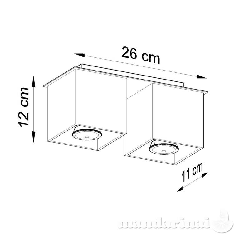 „Šviestuvas Quad 2“ juodas