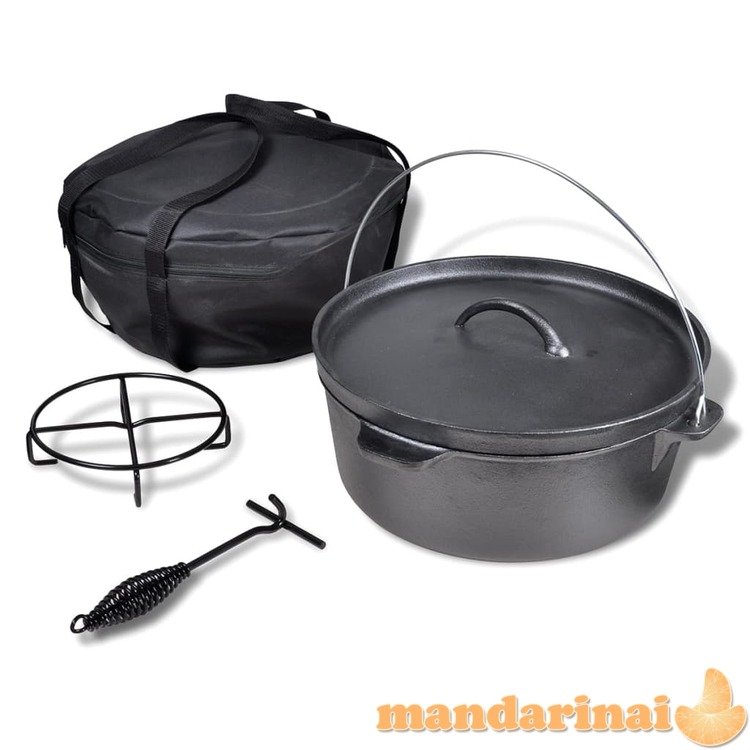 Ketaus puodas dutch oven 11,3 l, su priedais