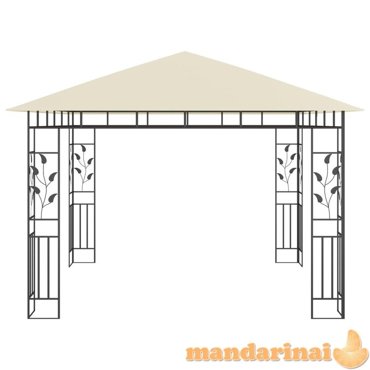 Pavėsinė su tinkleliu nuo uodų, kreminė, 3x3x2,73m, 180g/m²