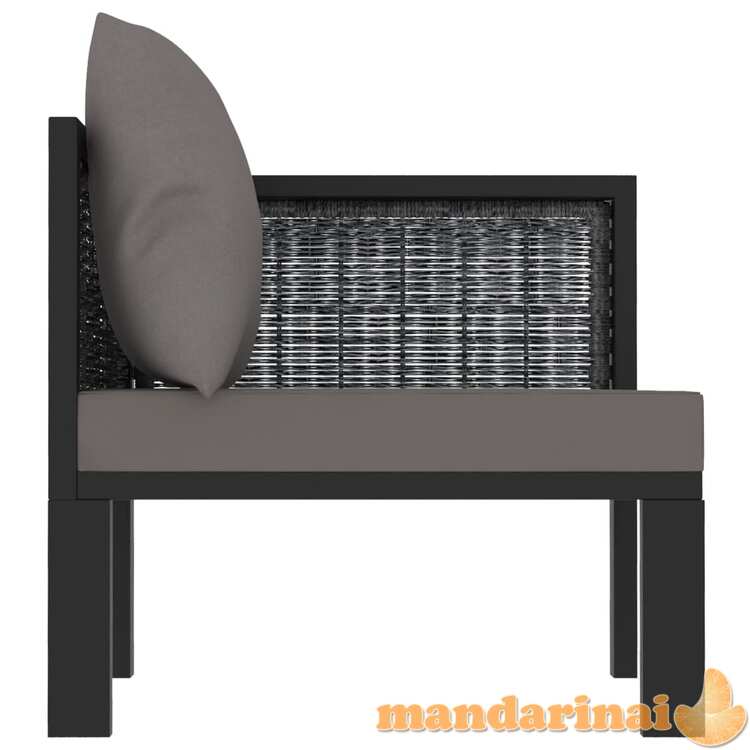 Modulinė kampinė sofa su porankiu kairėje, pilka, poliratanas