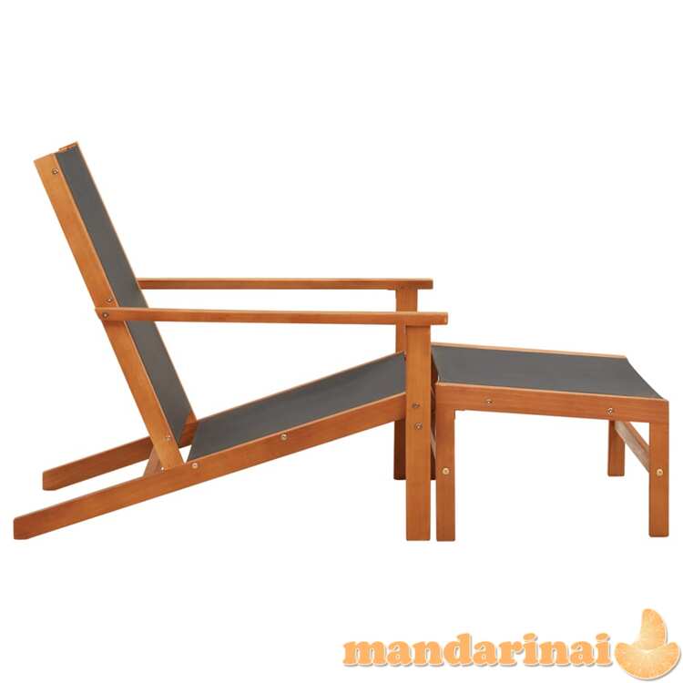 Sodo kėdė su pakoja, eukalipto medienos masyvas ir tekstilenas