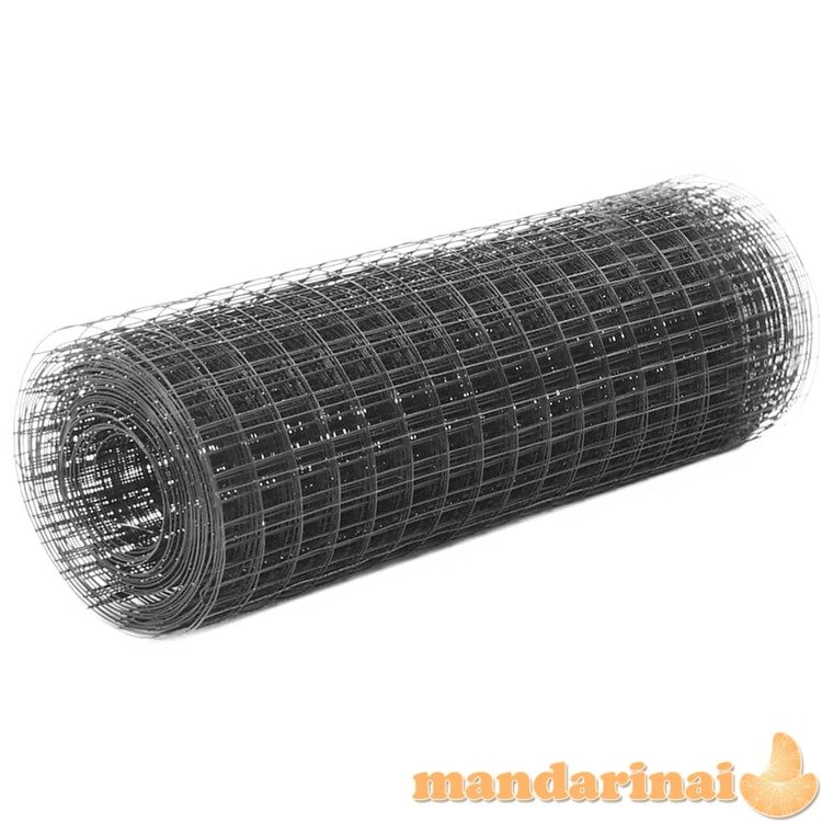 Vielos tinklas su pvc danga, pilkas, 10x0,5m