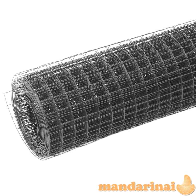 Vielos tinklas su pvc danga, pilkas, 10x0,5m