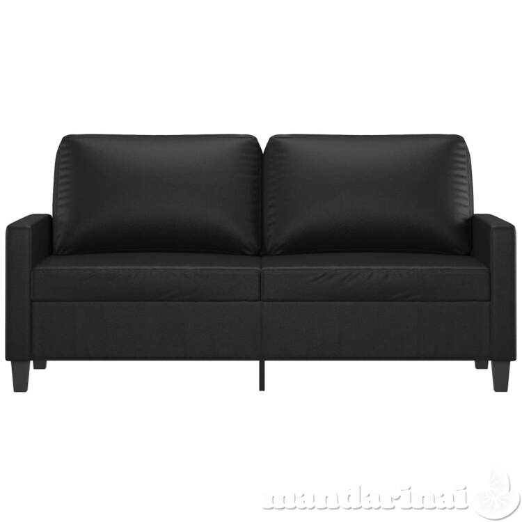 Dvivietė sofa, juodos spalvos, 140cm, dirbtinė oda