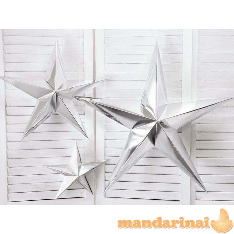 Paper star, 45cm, silver