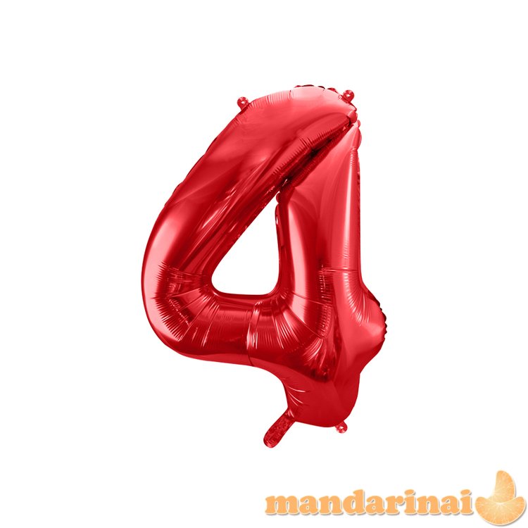 Foil Balloon Number   4  , 86cm, red