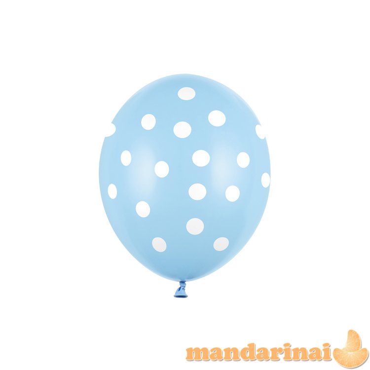 Balloons 30cm, Dots, Pastel Baby Blue (1 pkt / 50 pc.)